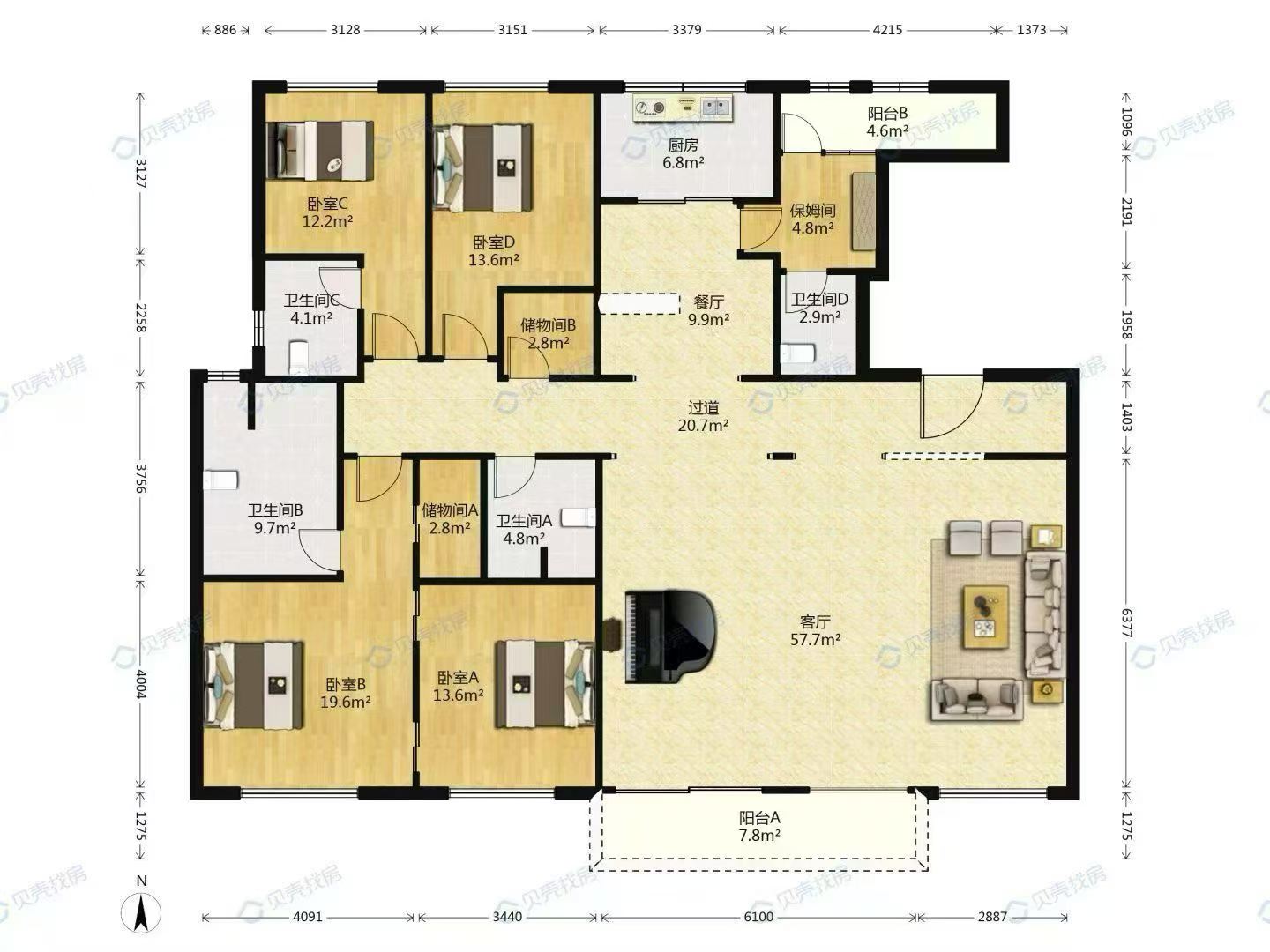 长宁区 淮海名邸 1BR Shanghai Rental | ExpatHome