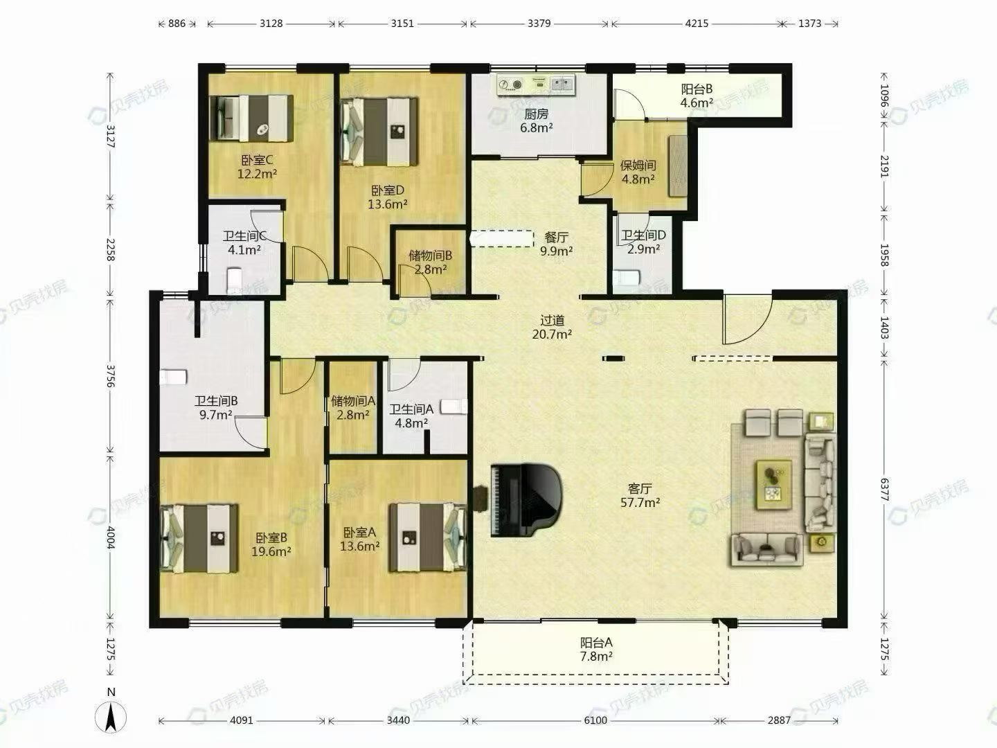 长宁区 淮海名邸 1BR Shanghai Rental | ExpatHome
