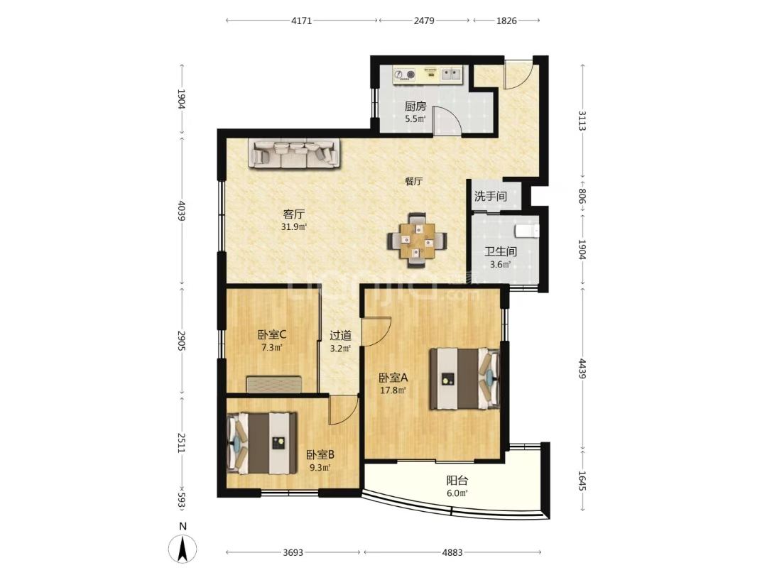 长宁区 海信花苑 3BR Shanghai Rental | ExpatHome
